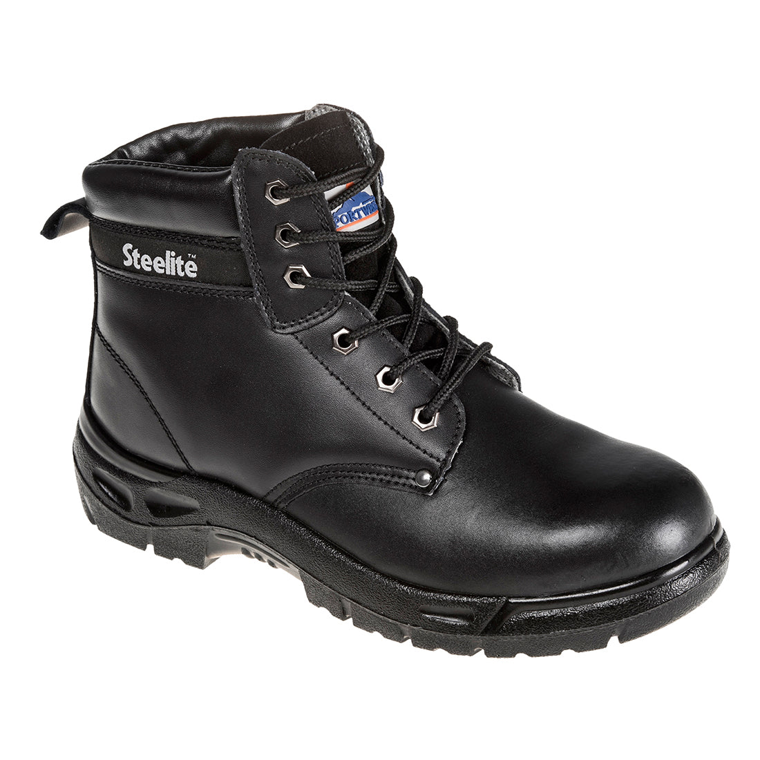 Steelite Sicherheitsstiefel S3 aus schwarzem Leder mit Schnürung und Profilsohle