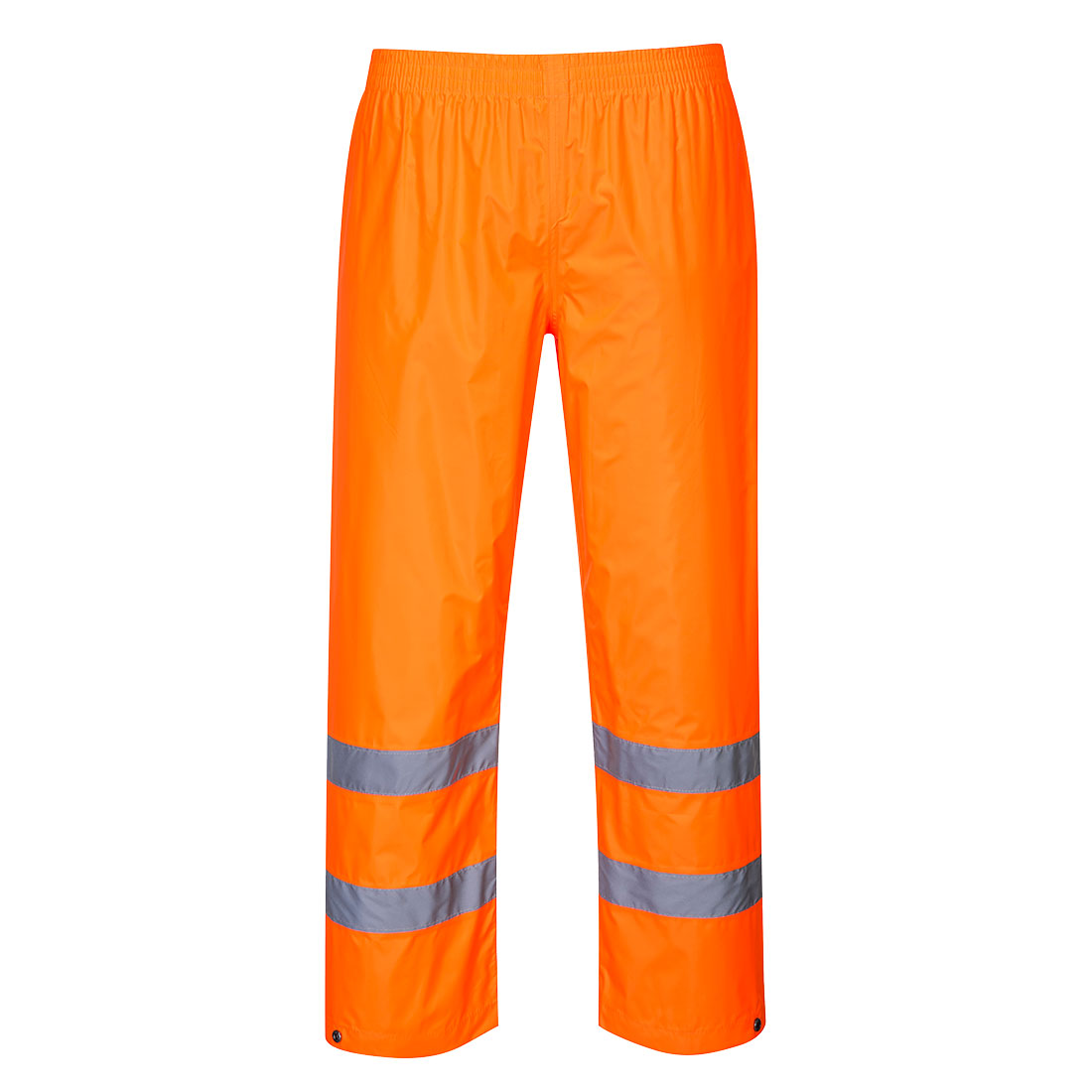 Orange Regen-Warnschutzhose mit reflektierenden Reflexstreifen an den Beinen