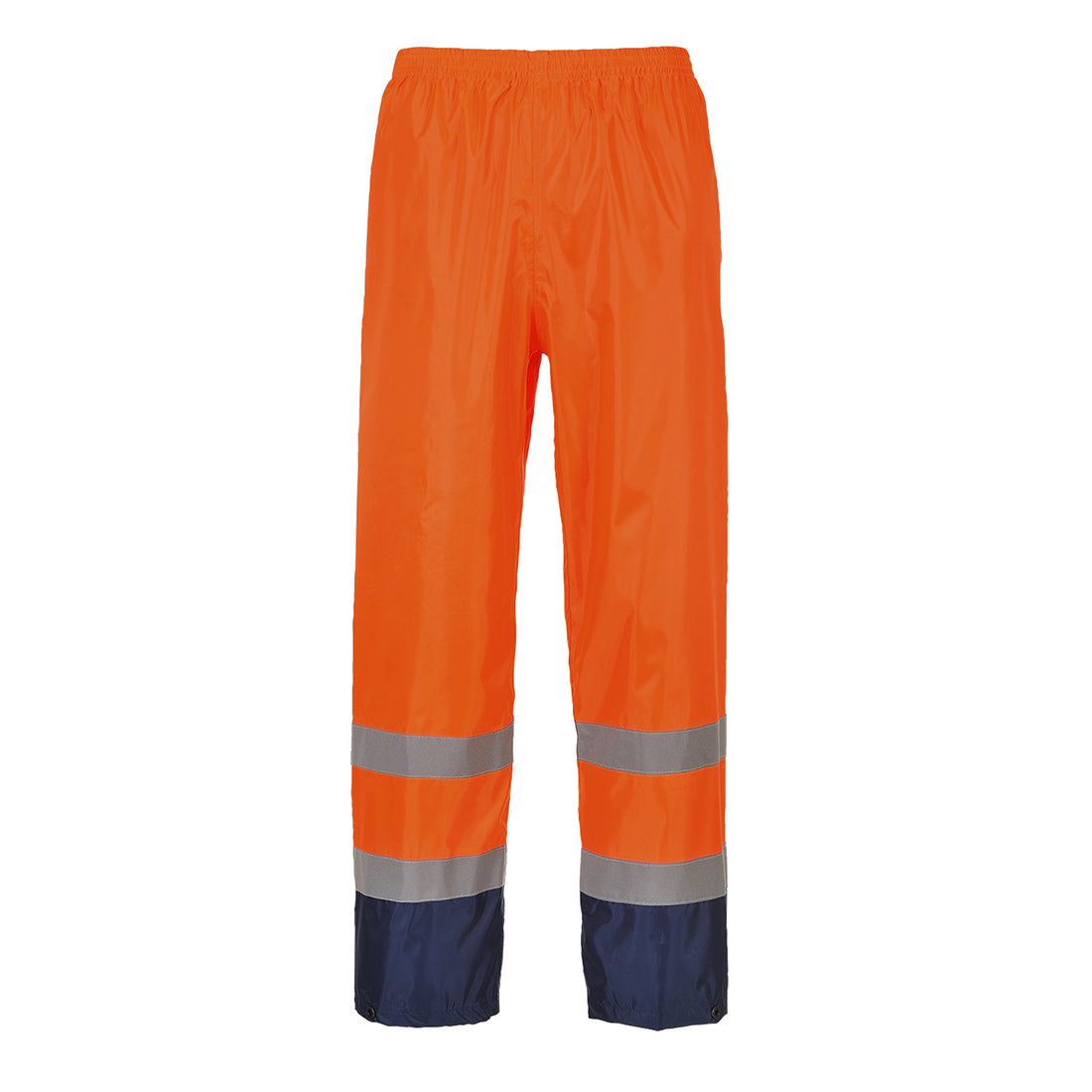 Warnschutz-Regenhose in Orange und Marine mit reflektierenden Streifen