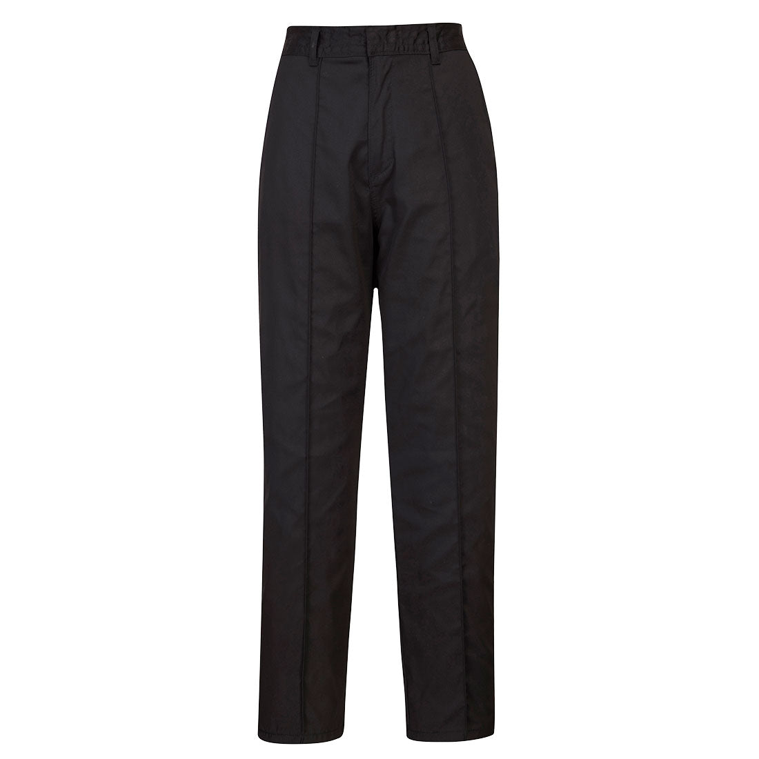 Elastische Damen-Bundhose, schwarze lange Arbeitshose mit Knopfverschluss