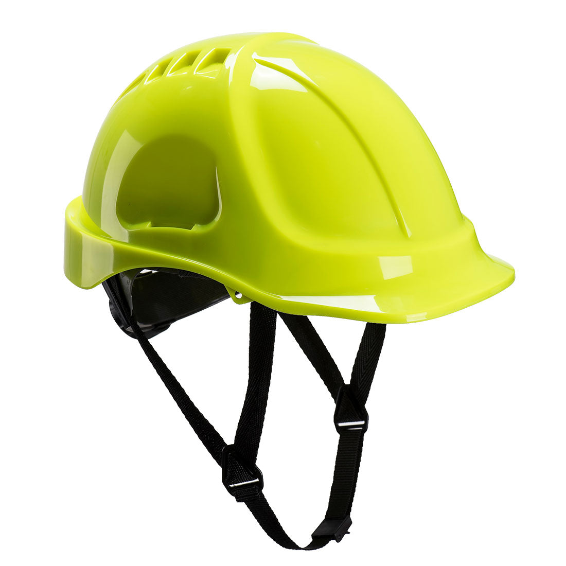 Endurance-Plus Schutzhelm in Neon-Gelb mit Kinnriemen und Schale