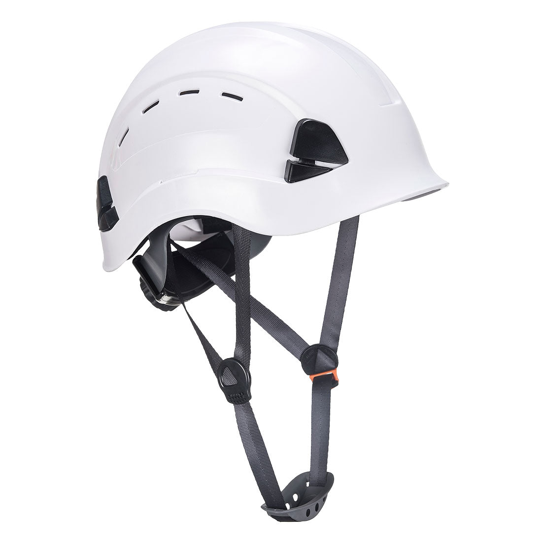 Portwest Endurance Helm PS63 für Höhenarbeiten, weißer Sicherheitshelm mit Kinnriemen