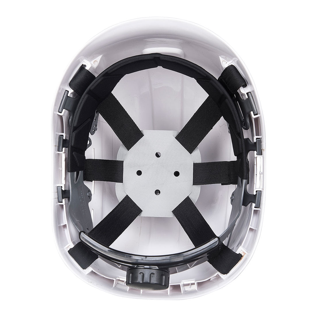 Portwest Endurance Helm PS63, Innenansicht mit schwarzem Stirn- und Kinnband