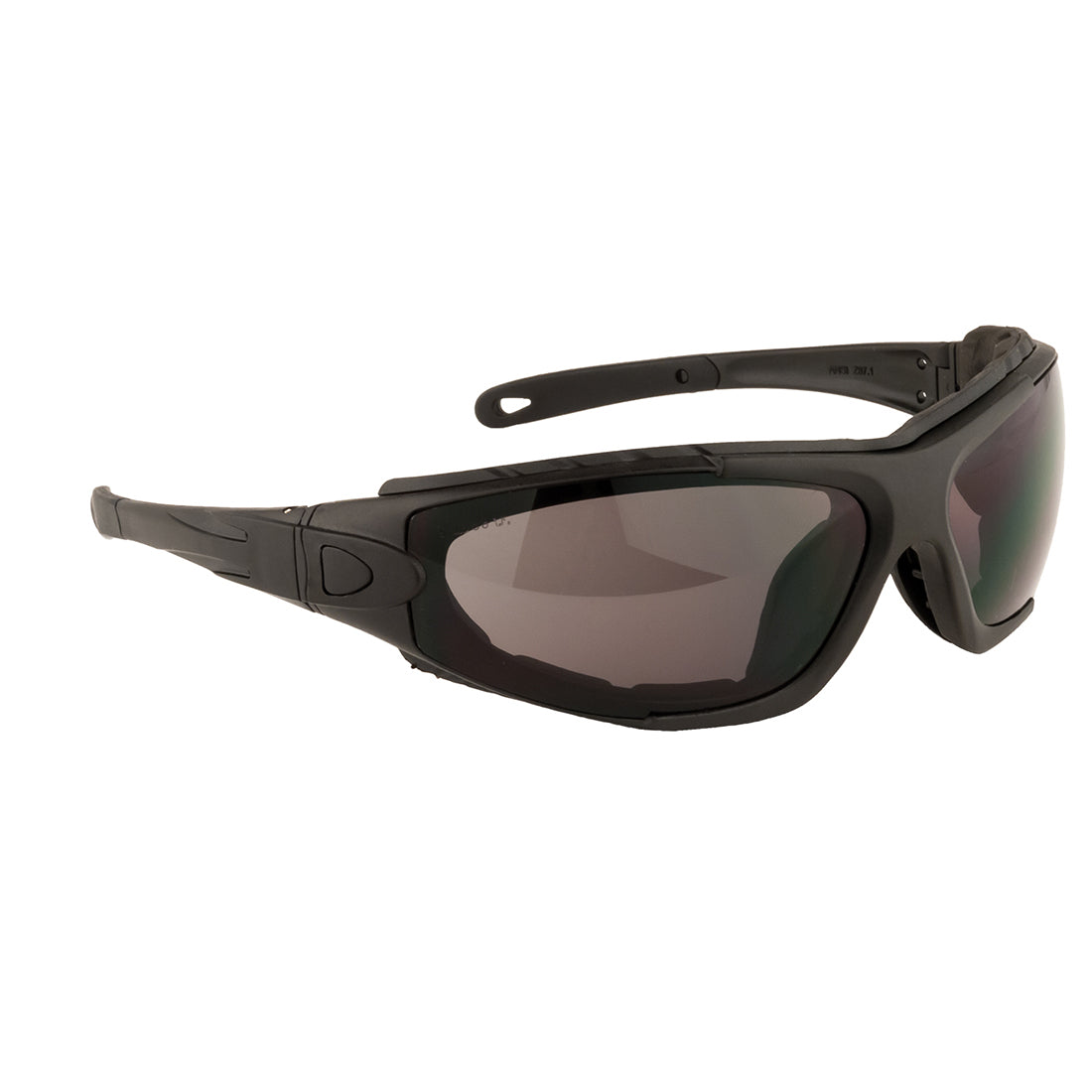 Portwest Levo Schutzbrille, getönte Smoke-Scheiben, schwarz