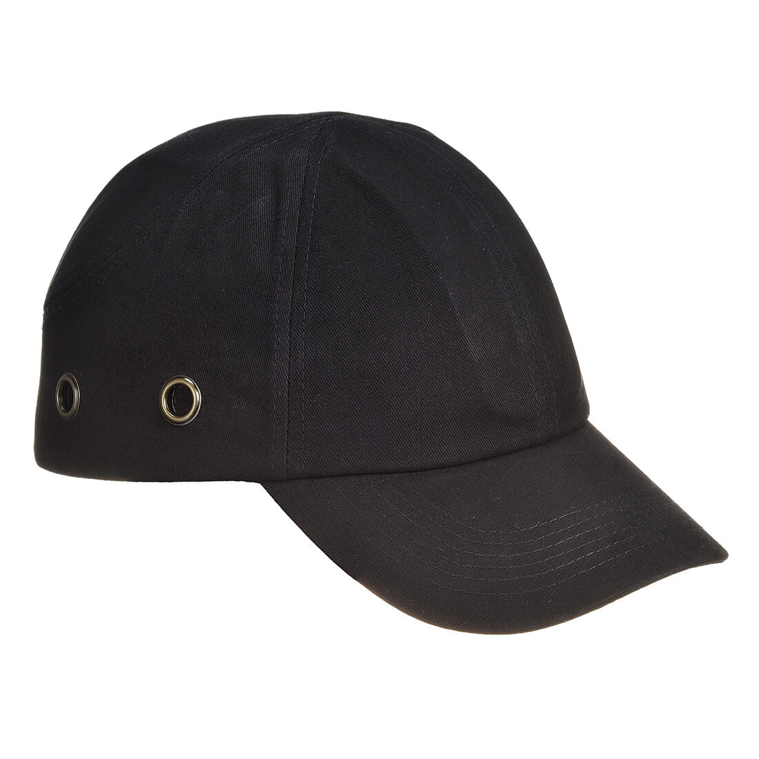 Portwest Anstoßkappe PW59, schwarze Baseballkappe mit Metallösen vorne