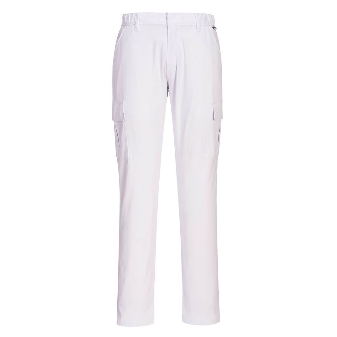 Portwest Stretch-Combat-Hose in Weiß mit Cargo-Taschen und Knöcheltasche