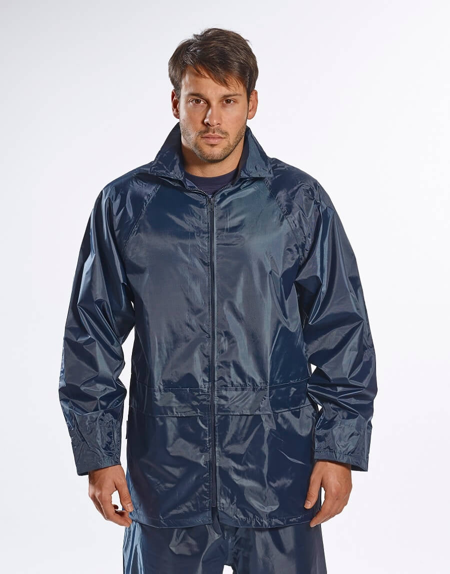 Portwest Regenjacke S440 marineblau mit Kapuze und durchgehendem Reißverschluss
