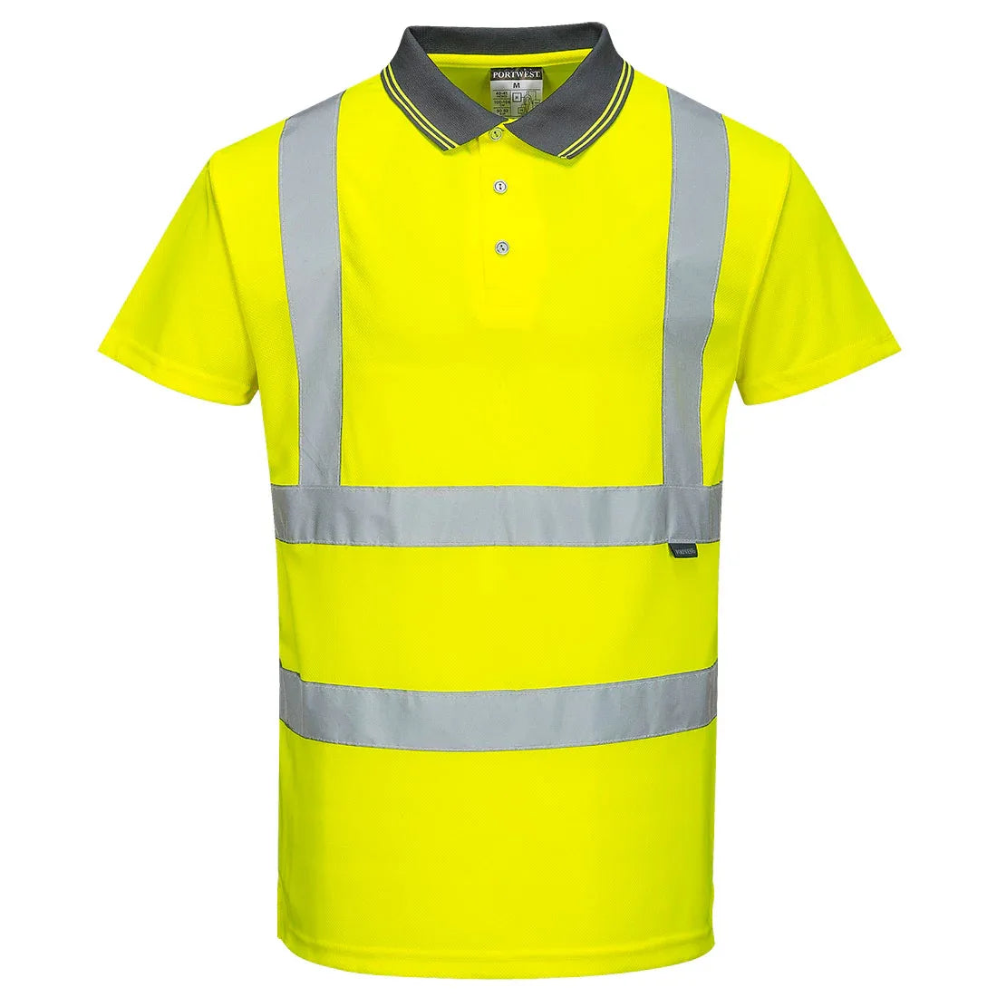 S477 - Warnschutz Kurzarm Polo Shirt Gelb / PW S477-02 - ISMONT Workwear & Safety