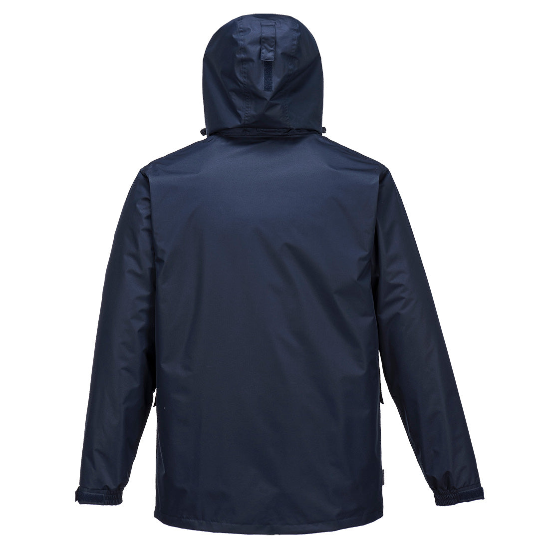 3-in-1 Jacke dunkelblau mit hochstehender Kapuze, Rückenansicht