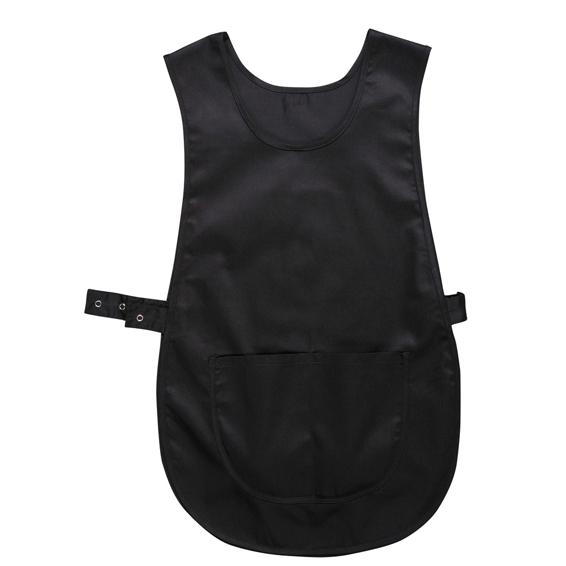 Schwarze Überwurfschürze mit Tasche und verstellbarem Riemen