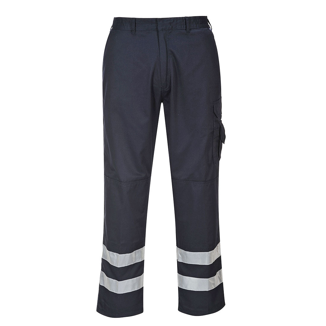 Sicherheits-Bundhose, dunkel, reflektierende Bänder an den Knöcheln