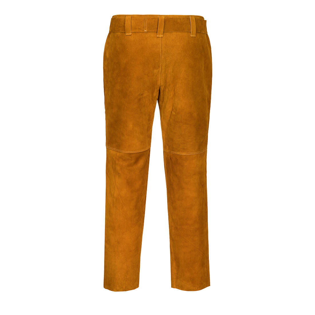 Portwest SW31 Leder-Schweißerhose, braun, Rückansicht mit Bund und Nähten