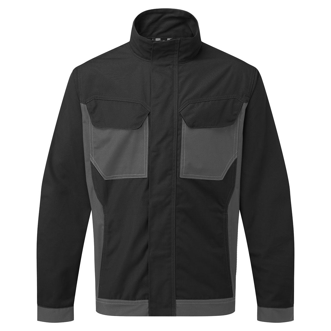Portwest WX3 Arbeitsjacke in Schwarz mit Kapuze und zwei Fronttaschen