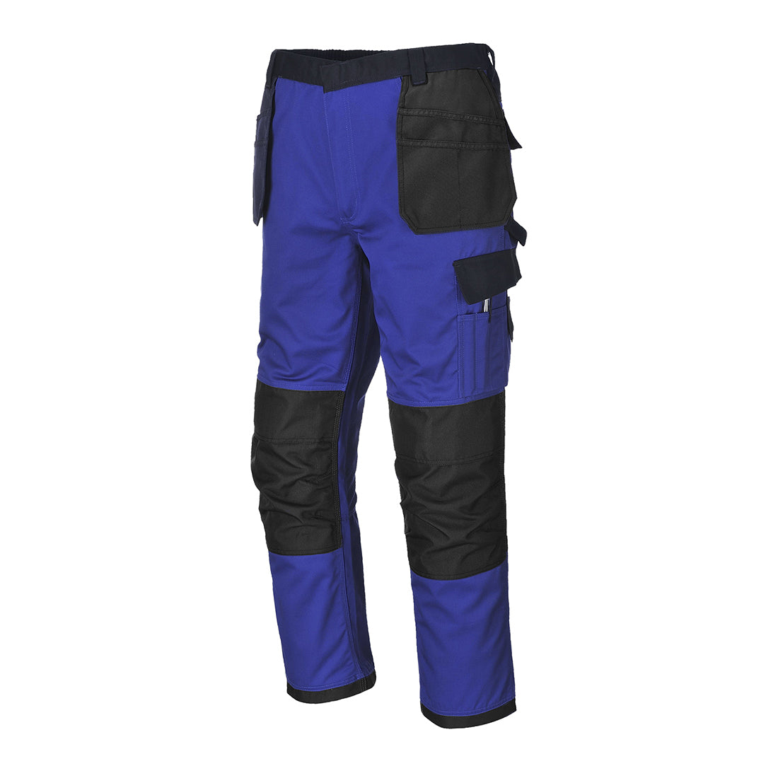 Portwest Arbeitshose Dresden TX32: dunkelblaue Hose mit schwarzen Cargotaschen