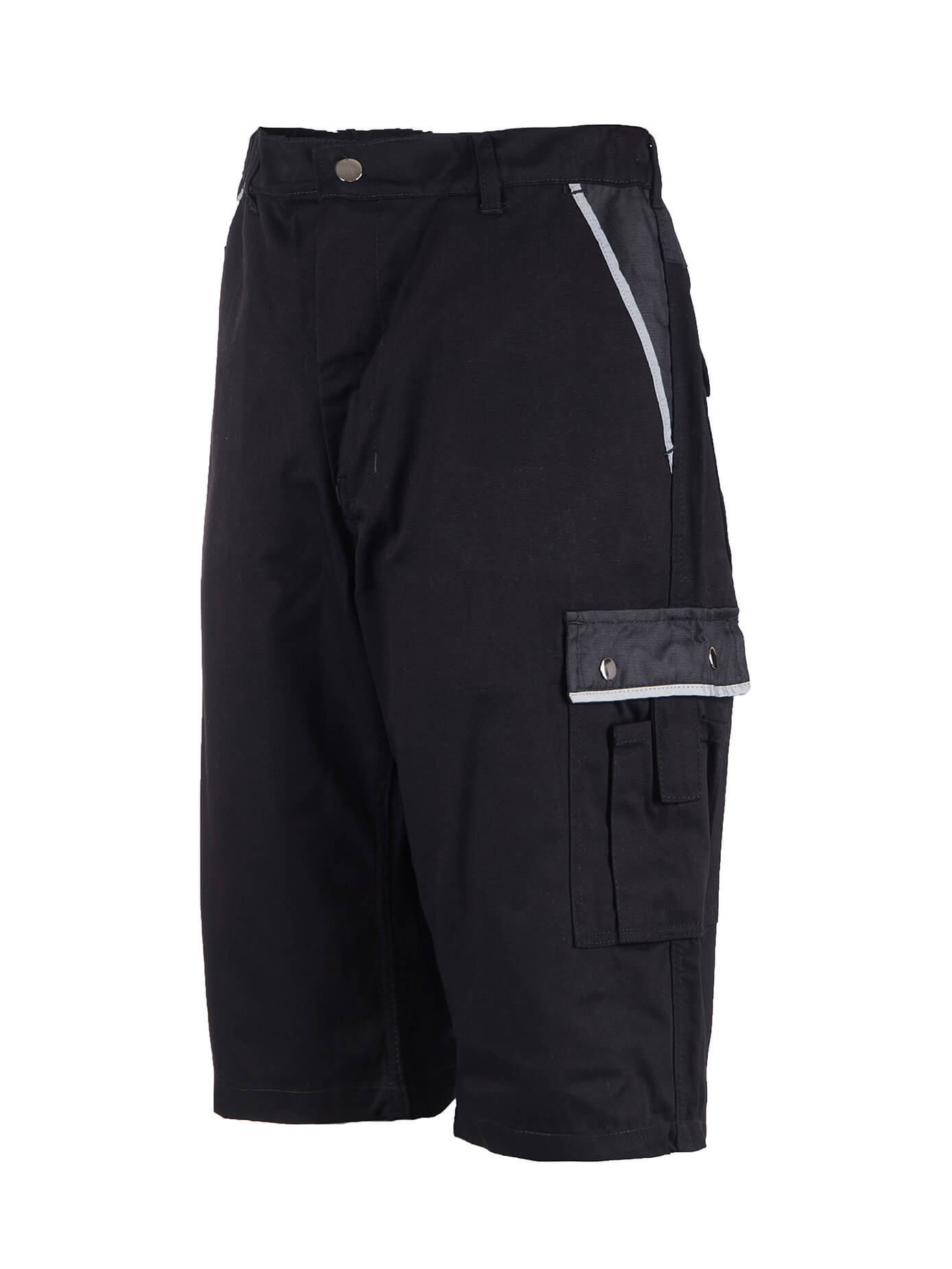 Herren Arbeitsshort Schwarz mit Gummibund und seitlicher Taschenklappe