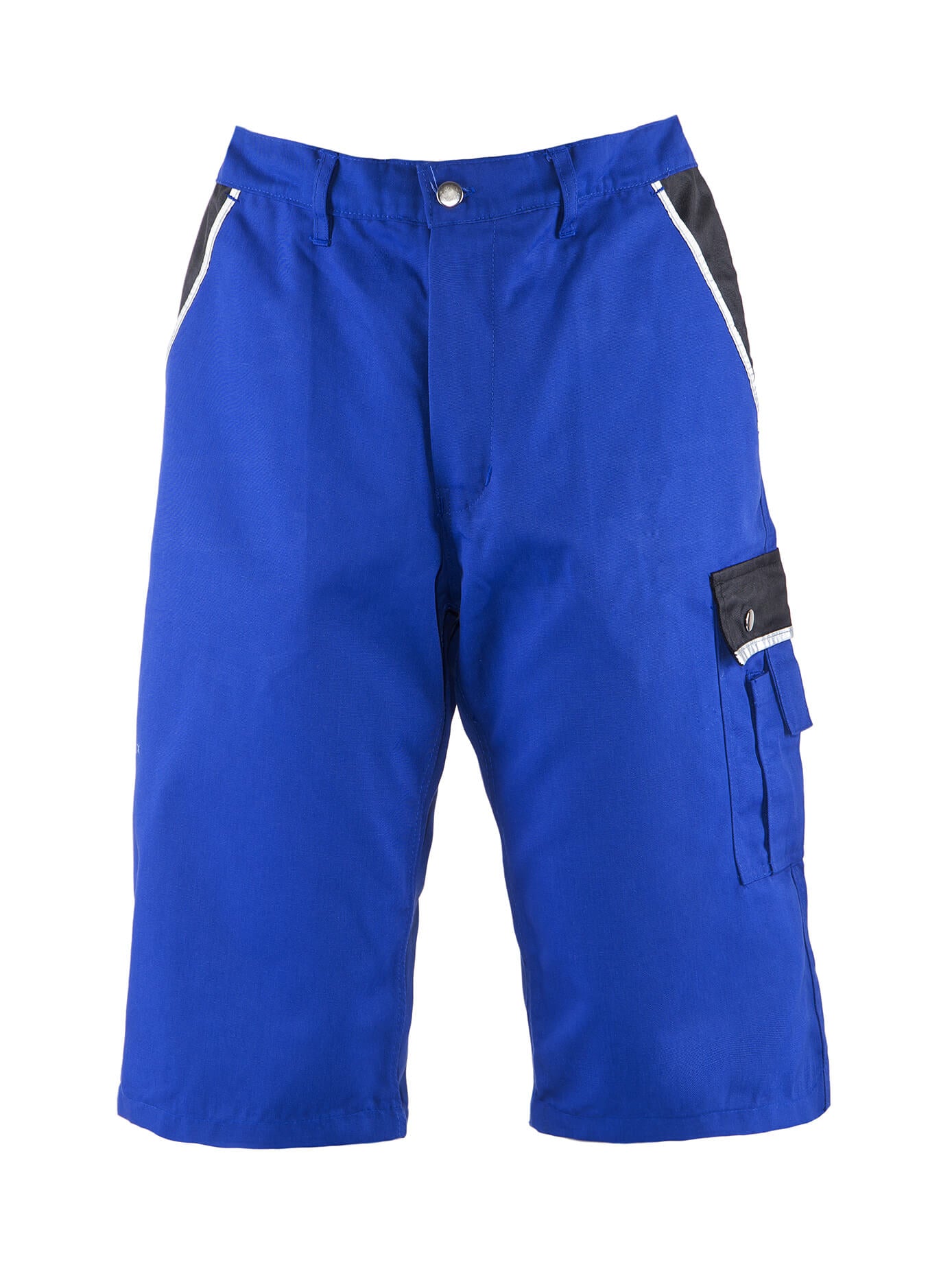 TMG Arbeitsshort für Herren in Kornblau, Knopfverschluss, seitliche Taschen und Cargo-Pocket