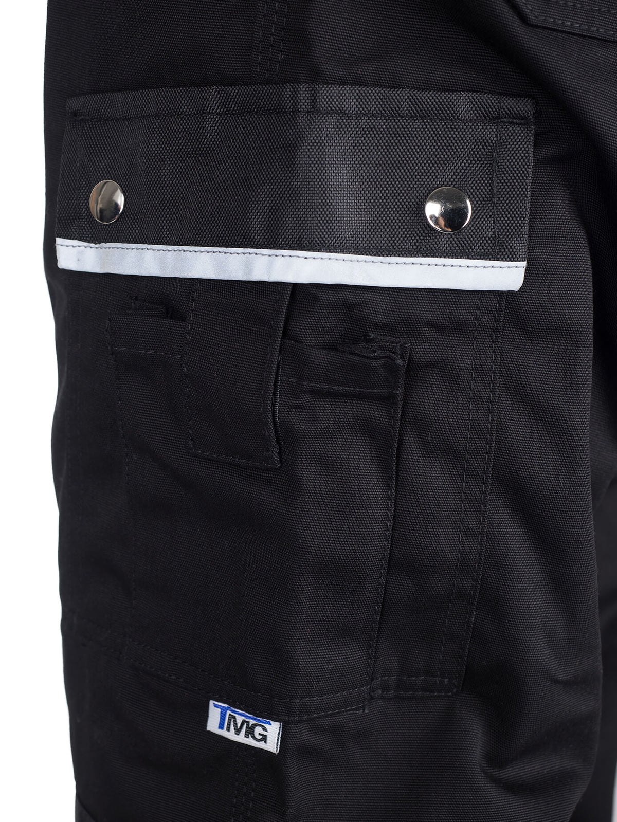 Arbeitslatzhose mit Fronttasche, Druckknöpfen und TMG-Label