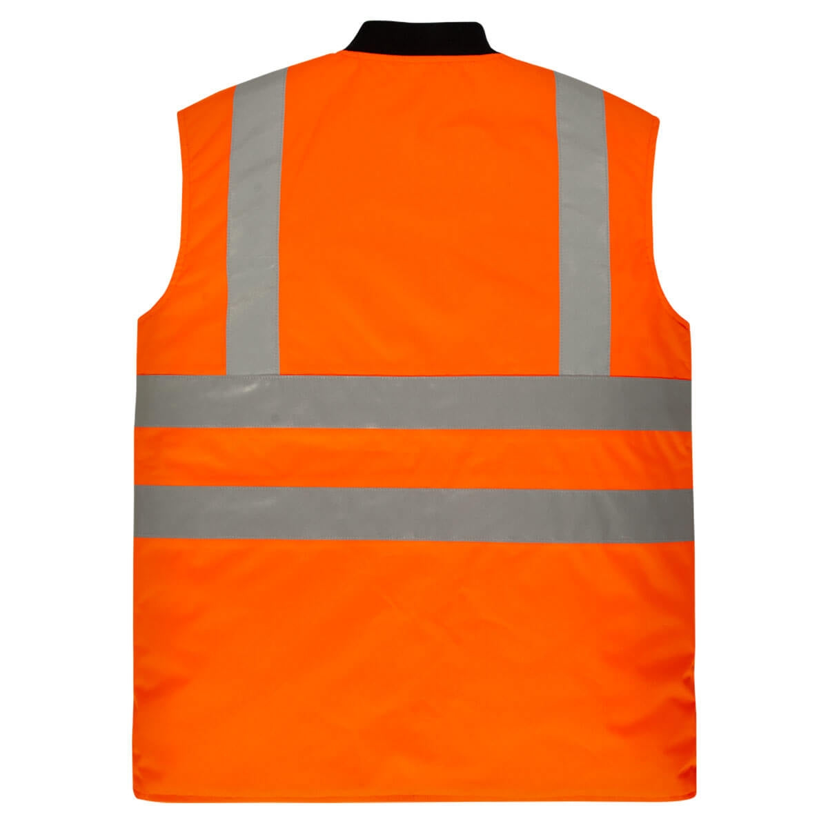 Warnschutz-Wendeweste, orange Rückseite mit breiten Reflexstreifen