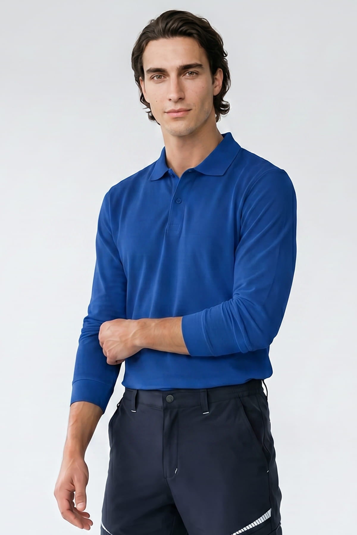 Langarm Polo-Shirt Kornblau | Arbeit & Freizeit ISMONT