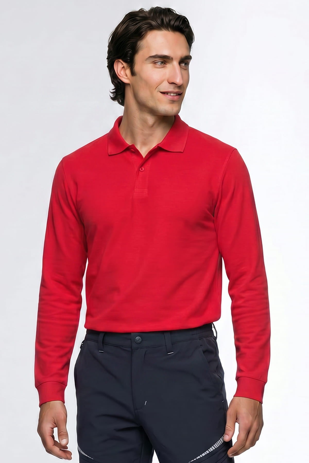 Langarm Polo-Shirt Rot | Arbeit & Freizeit ISMONT