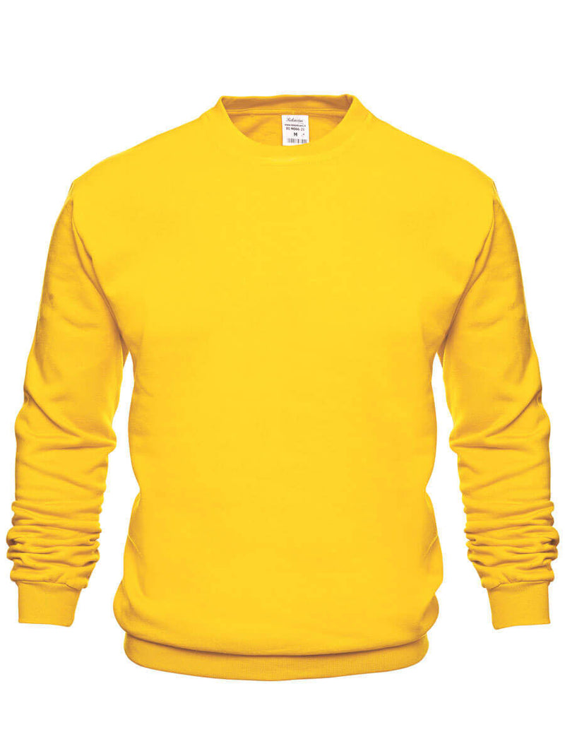 Gelber Sweatshirt mit Rundhalsausschnitt, lange Ärmel