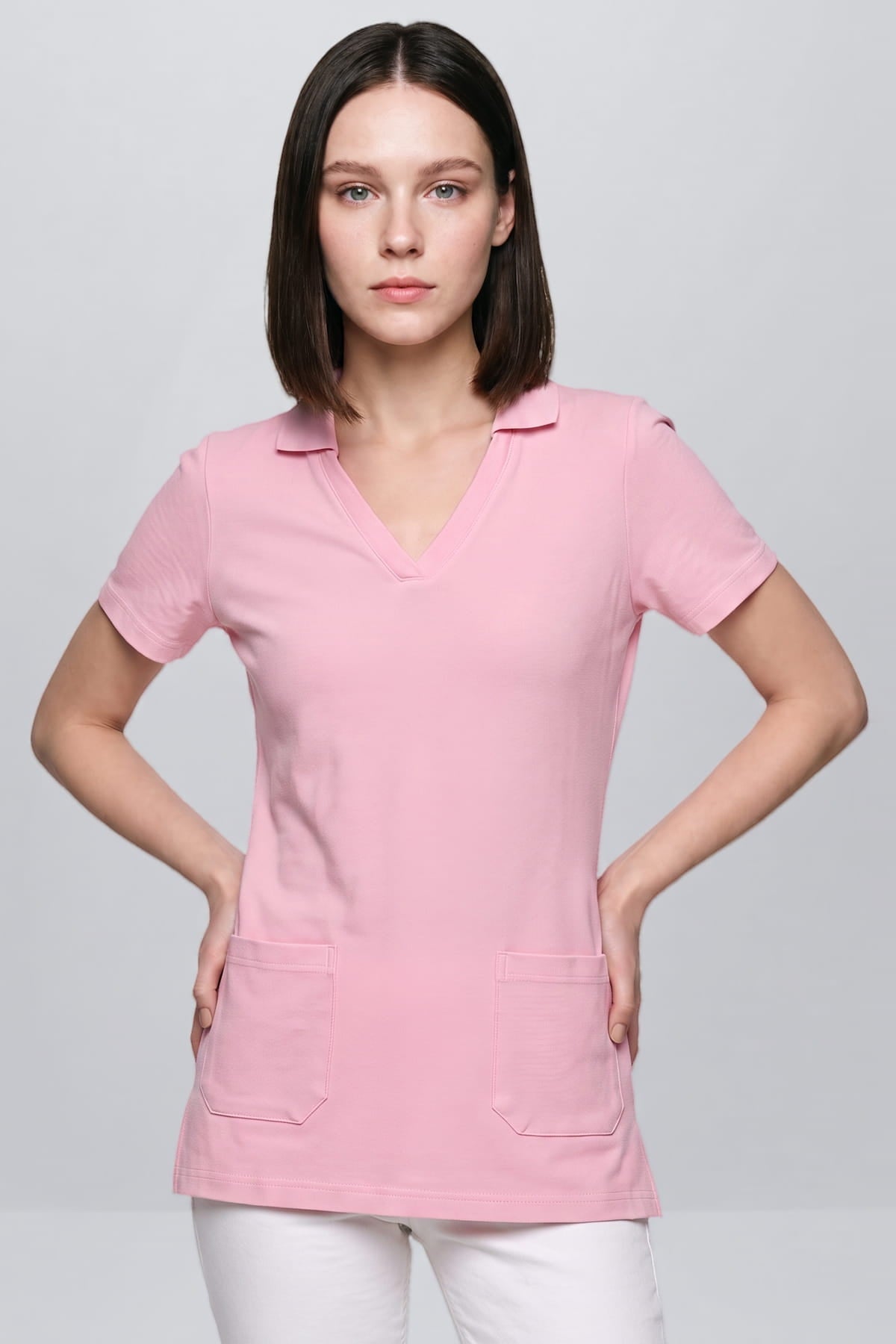 Damen Polo Tunika / M066-70 Rosa