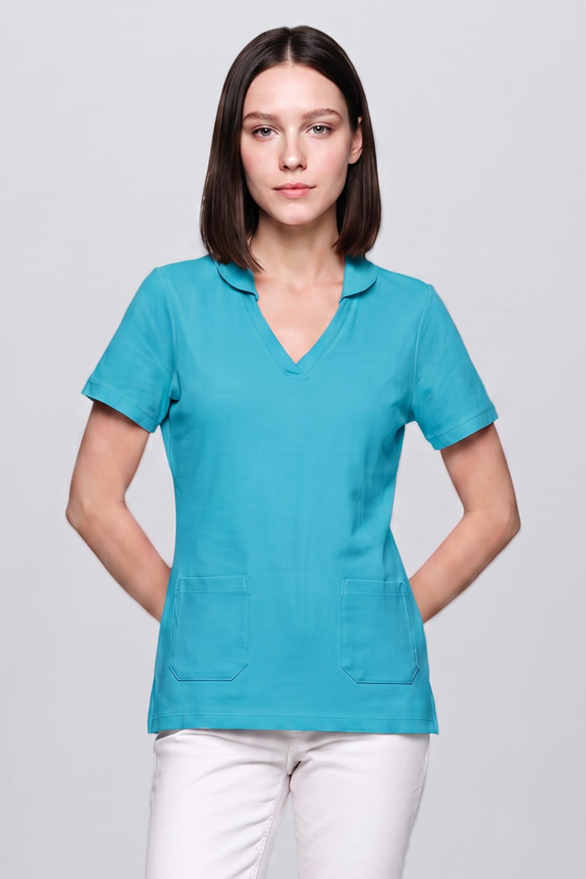 Damen Polo Tunika / M066-70 Turkis