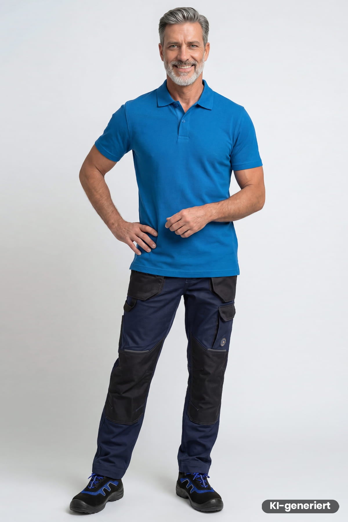 DAYBORO Cargo-Hose in Dunkelblau mit Taschen und Gürtelschlaufen, gerade Passform