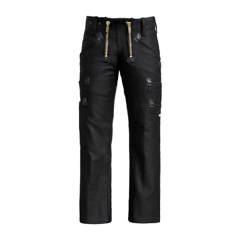 Schwarze Cargohose mit Knopfverschluss, Gürtelschlaufen und seitlichen Taschen