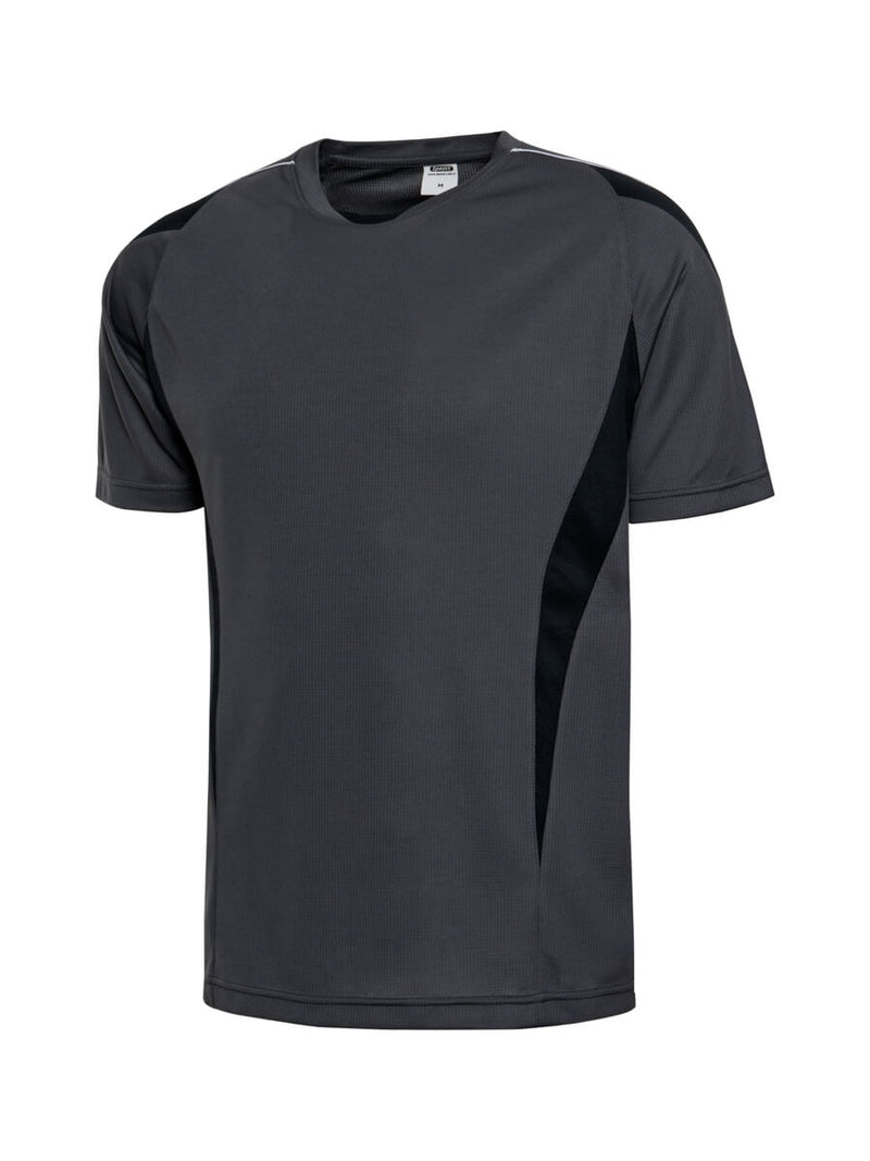 Kurzarm-Funktionsshirt mit Rundhalsausschnitt, dunkelgrau, eng anliegend