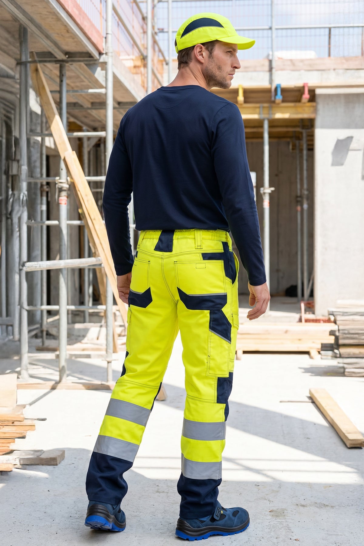 Warnschutz-Bundhose OTTOMAN Gelb-Marine | Sicherheit ISMONT
