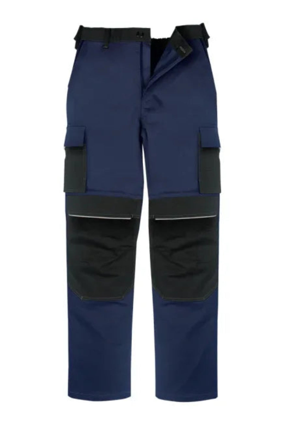 Stretch-Bundhose mit Knietaschen und dunkel abgesetzten Seitentaschen, zweifarbig