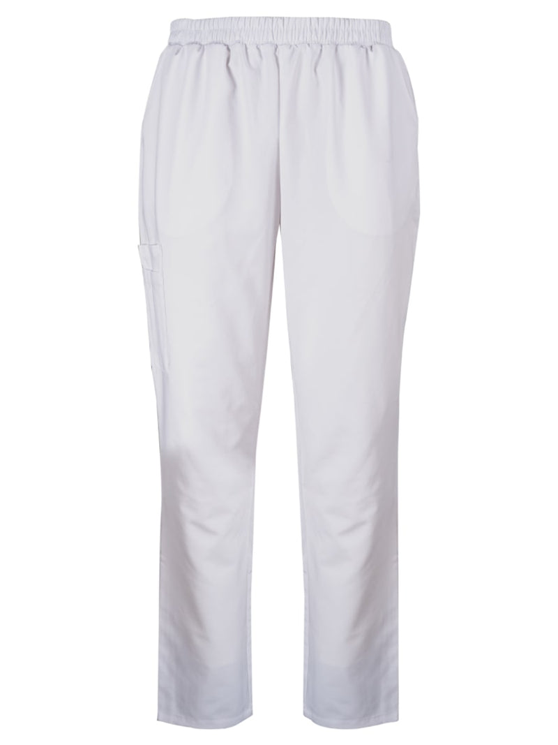 Stretch-Scrub-Hose ISM 5702 in Weiß mit elastischem Bund und geradem Bein