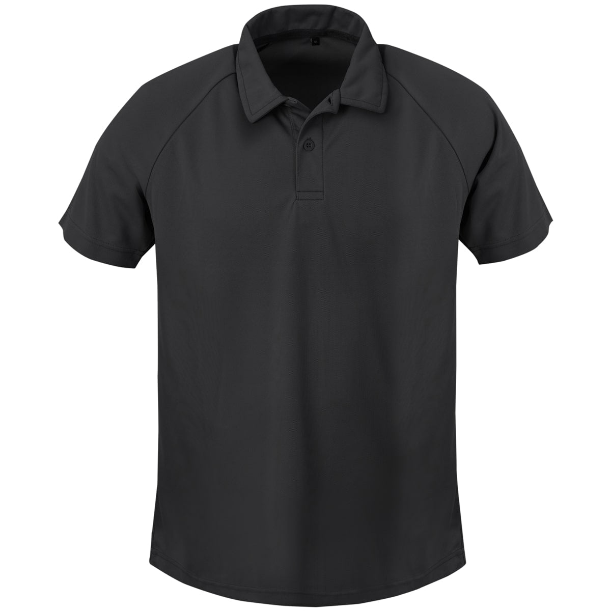 Schwarzes Herren-Poloshirt mit Knopfleiste, kurzem Ärmel und Kragen, ISM 6601