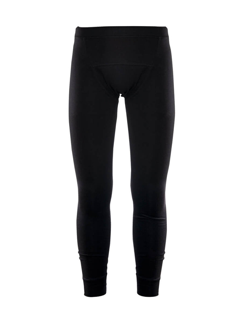 Thermo-Langunterhose aus schwarzem Stoff mit elastischem Bund und langen Beinen