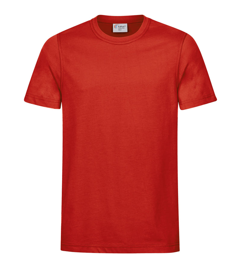 Rotes Kurzarm-Rundhals-T-Shirt mit geradem Schnitt und schmalem Saum