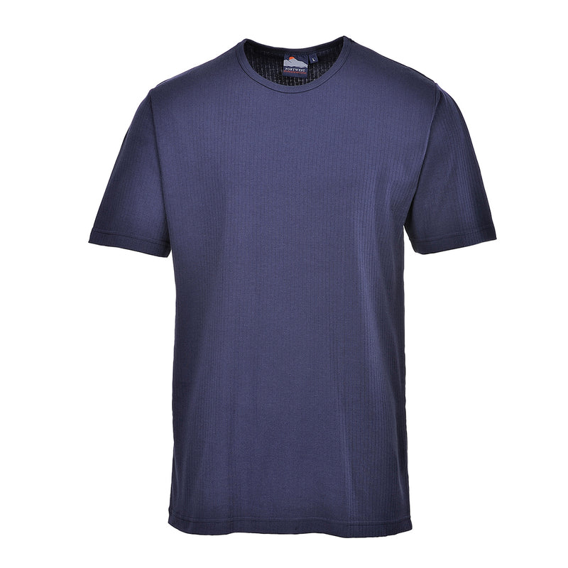 Kurzarm-Thermo-T-Shirt in dunkelblau mit Rundhalsausschnitt
