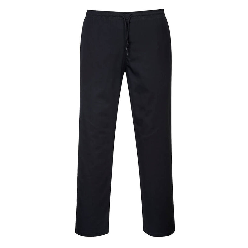 Kochhose mit Kordelzugbund, dunkelschwarz, gerade Beinform