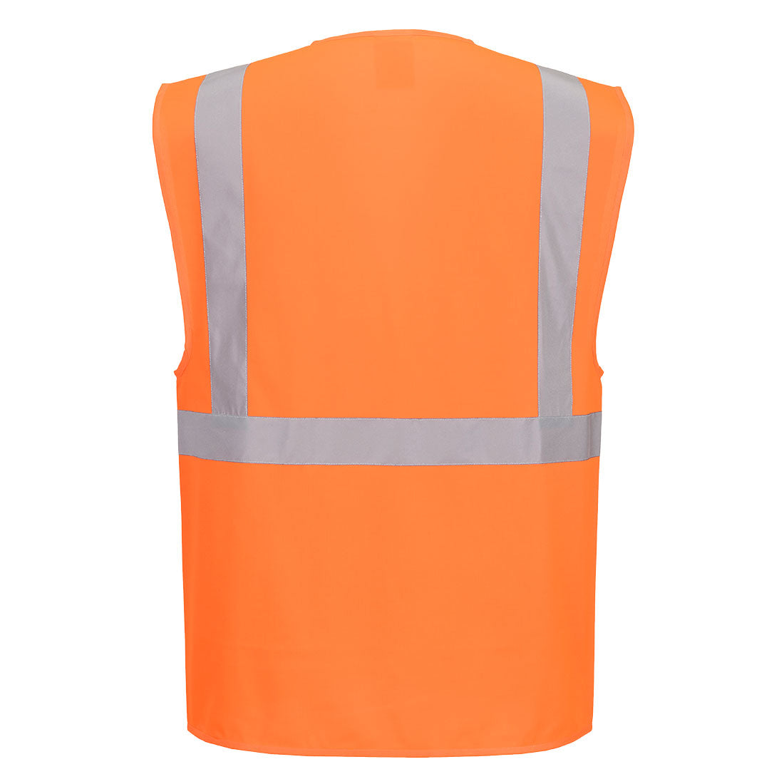 Orange Warnschutzweste mit reflektierenden Querstreifen