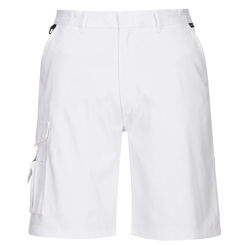 Portwest Maler-Shorts S791 in Weiß, mit Bund und Seitentaschen