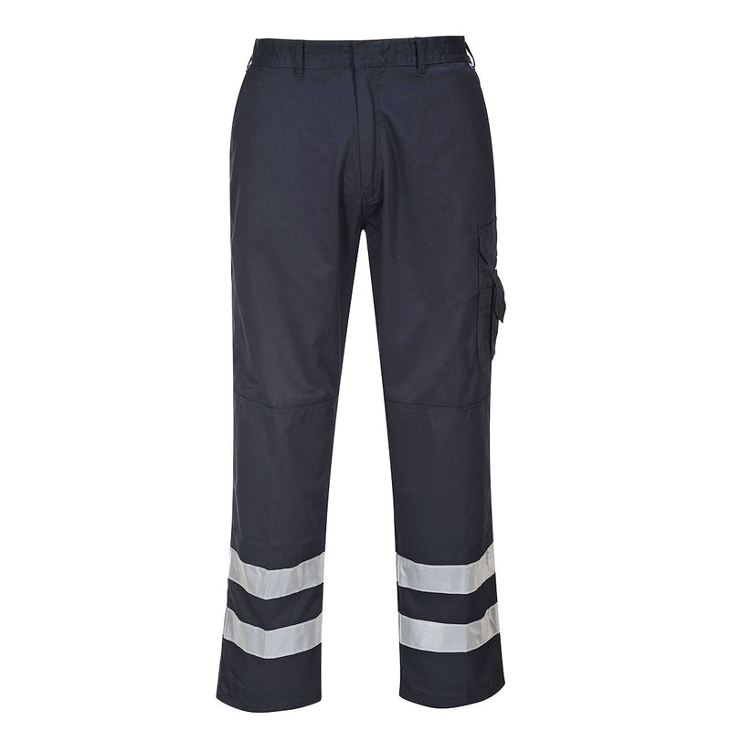 Sicherheits-Bundhose, dunkel, reflektierende Bänder an den Knöcheln