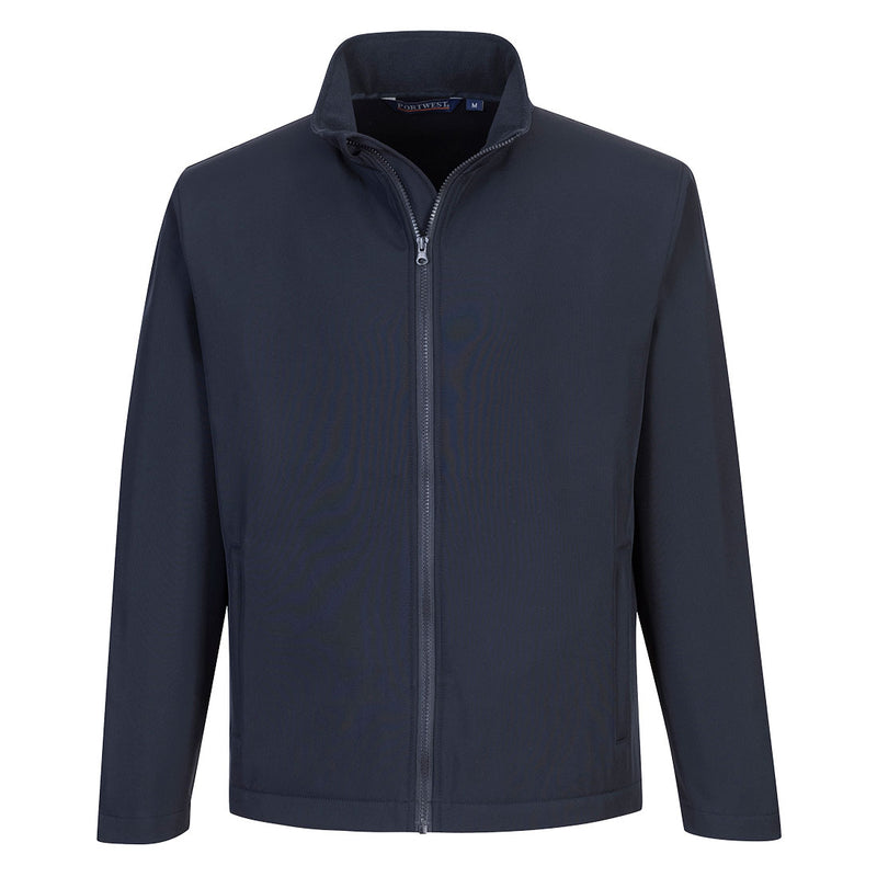 Herren-Softshelljacke mit Stehkragen und durchgehendem Reißverschluss, dunkelblau